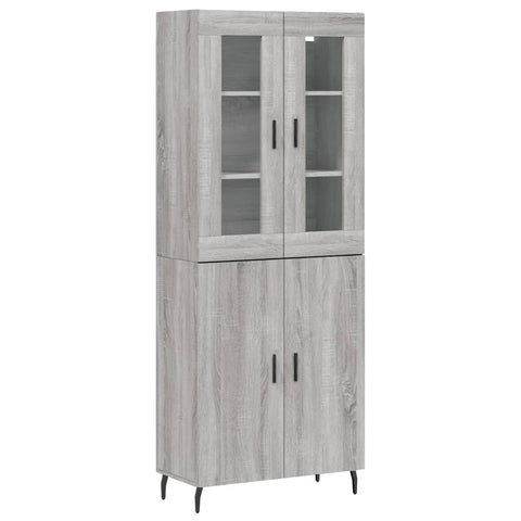 vidaXL Highboard Grau Sonoma 69,5x34x180 cm Holzwerkstoff