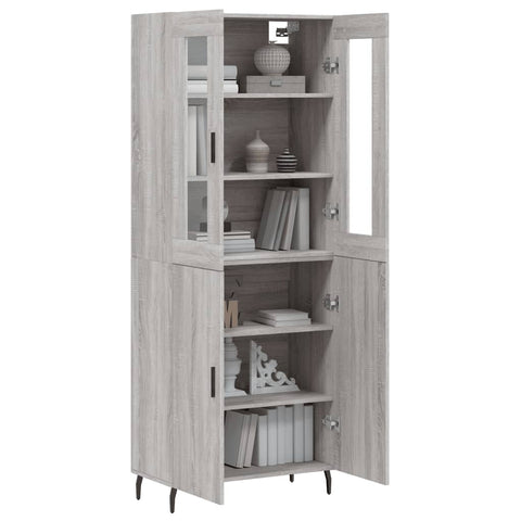 vidaXL Highboard Grau Sonoma 69,5x34x180 cm Holzwerkstoff