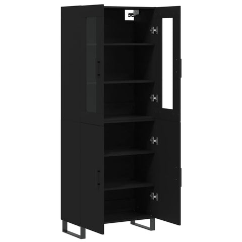 vidaXL Highboard Schwarz 69,5x34x180 cm Holzwerkstoff