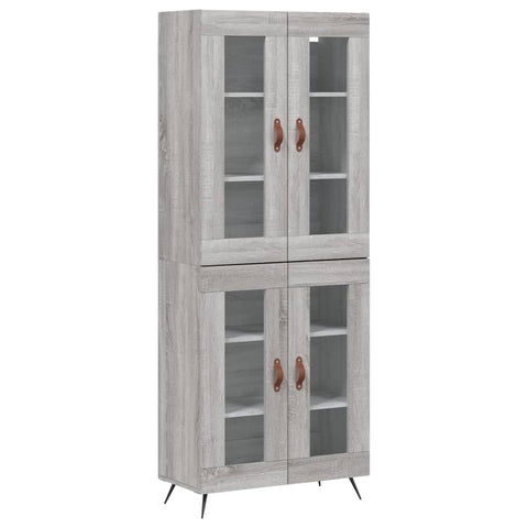 vidaXL Highboard Grau Sonoma 69,5x34x180 cm Holzwerkstoff