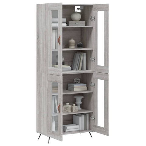 vidaXL Highboard Grau Sonoma 69,5x34x180 cm Holzwerkstoff