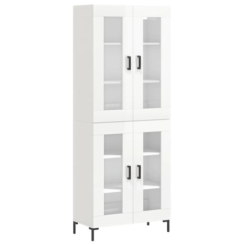 vidaXL Highboard Hochglanz-Weiß 69,5x34x180 cm Holzwerkstoff