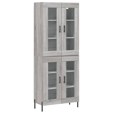 vidaXL Highboard Grau Sonoma 69,5x34x180 cm Holzwerkstoff