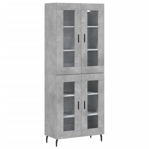 vidaXL Highboard Betongrau 69,5x34x180 cm Holzwerkstoff