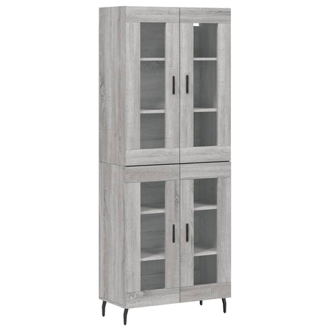 vidaXL Highboard Grau Sonoma 69,5x34x180 cm Holzwerkstoff