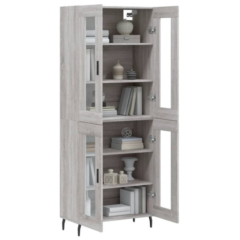 vidaXL Highboard Grau Sonoma 69,5x34x180 cm Holzwerkstoff