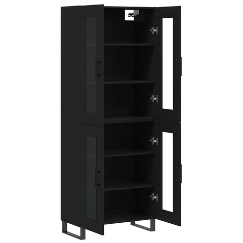 vidaXL Highboard Schwarz 69,5x34x180 cm Holzwerkstoff