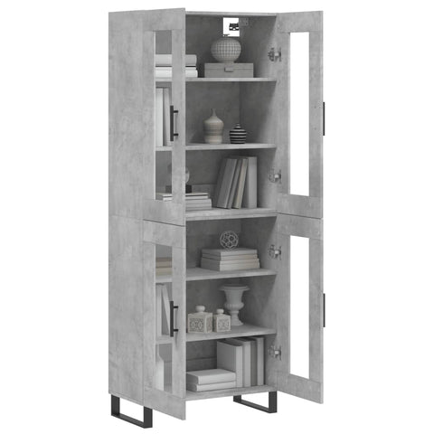 vidaXL Highboard Betongrau 69,5x34x180 cm Holzwerkstoff