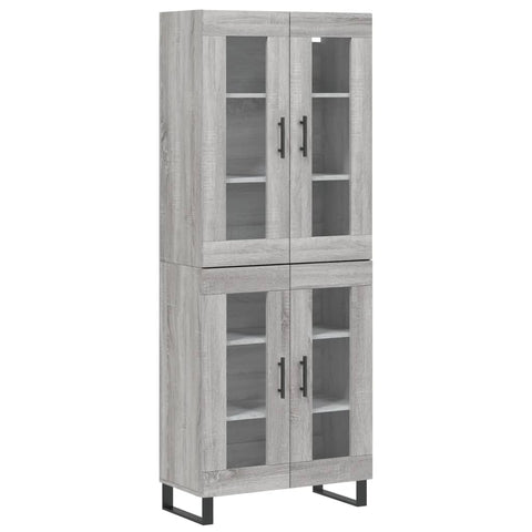 vidaXL Highboard Grau Sonoma 69,5x34x180 cm Holzwerkstoff