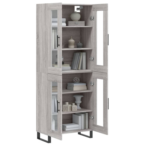 vidaXL Highboard Grau Sonoma 69,5x34x180 cm Holzwerkstoff