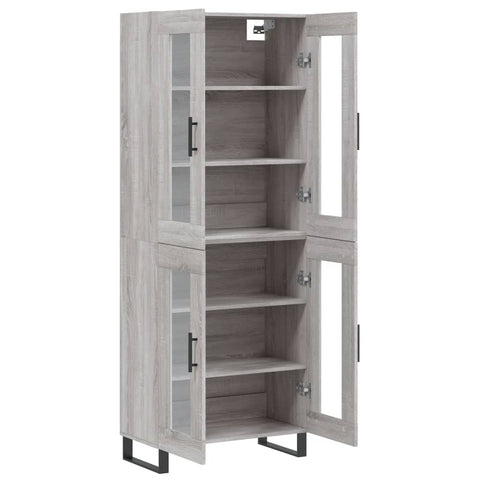 vidaXL Highboard Grau Sonoma 69,5x34x180 cm Holzwerkstoff