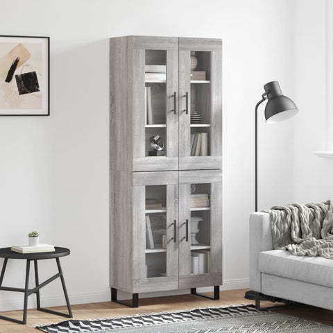 vidaXL Highboard Grau Sonoma 69,5x34x180 cm Holzwerkstoff