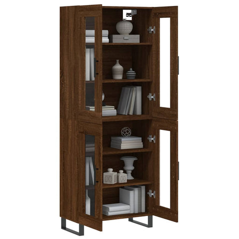 vidaXL Highboard Braun Eichen-Optik 69,5x34x180 cm Holzwerkstoff