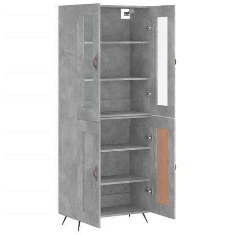 vidaXL Highboard Betongrau 69,5x34x180 cm Holzwerkstoff