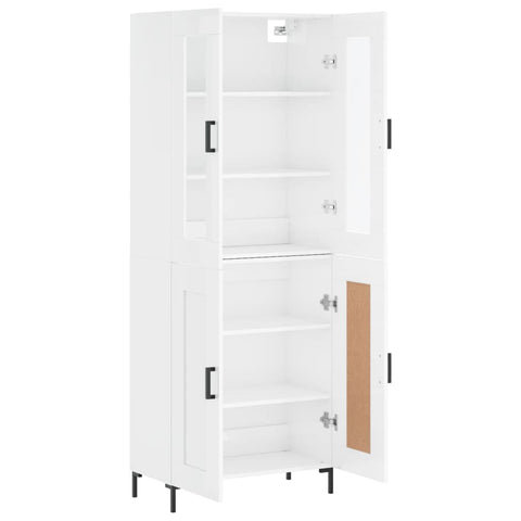 vidaXL Highboard Hochglanz-Weiß 69,5x34x180 cm Holzwerkstoff