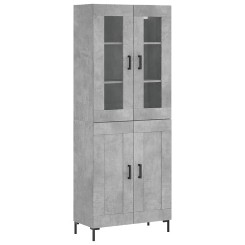 vidaXL Highboard Betongrau 69,5x34x180 cm Holzwerkstoff