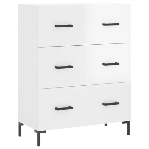 vidaXL Highboard Hochglanz-Weiß 69,5x34x180 cm Holzwerkstoff