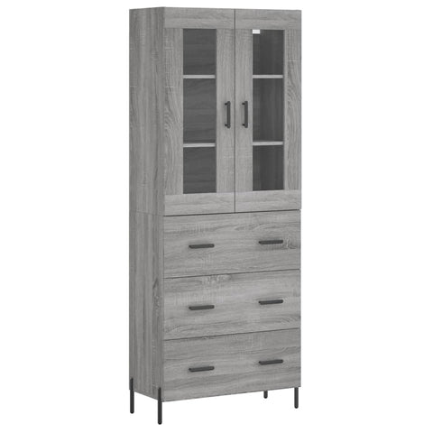 vidaXL Highboard Grau Sonoma 69,5x34x180 cm Holzwerkstoff