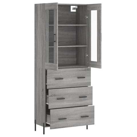 vidaXL Highboard Grau Sonoma 69,5x34x180 cm Holzwerkstoff