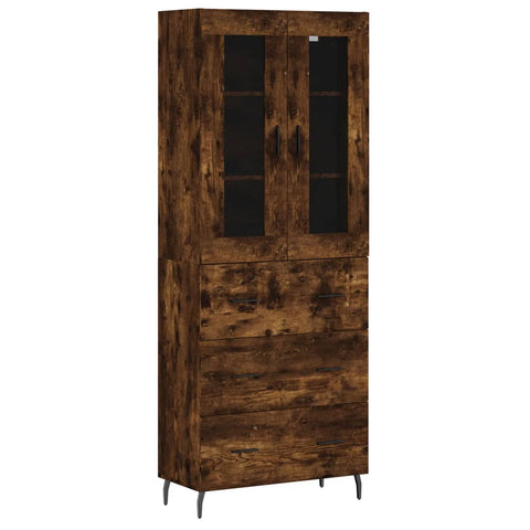 vidaXL Highboard Räuchereiche 69,5x34x180 cm Holzwerkstoff