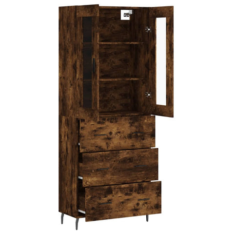 vidaXL Highboard Räuchereiche 69,5x34x180 cm Holzwerkstoff