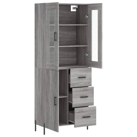 vidaXL Highboard Grau Sonoma 69,5x34x180 cm Holzwerkstoff