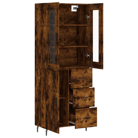 vidaXL Highboard Räuchereiche 69,5x34x180 cm Holzwerkstoff