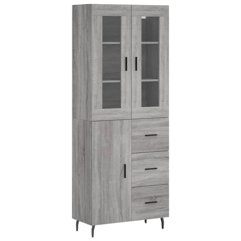 vidaXL Highboard Grau Sonoma 69,5x34x180 cm Holzwerkstoff