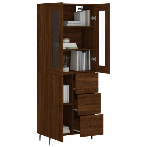 vidaXL Highboard Braun Eichen-Optik 69,5x34x180 cm Holzwerkstoff