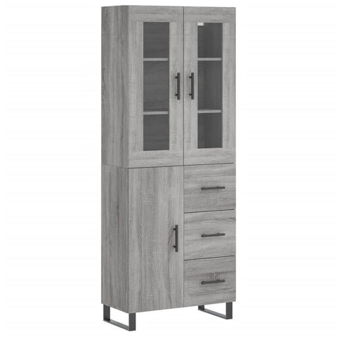 vidaXL Highboard Grau Sonoma 69,5x34x180 cm Holzwerkstoff