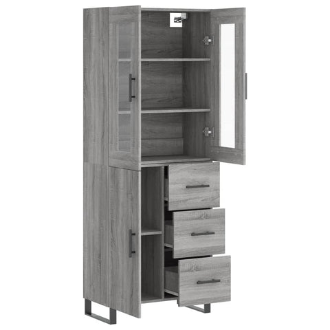 vidaXL Highboard Grau Sonoma 69,5x34x180 cm Holzwerkstoff