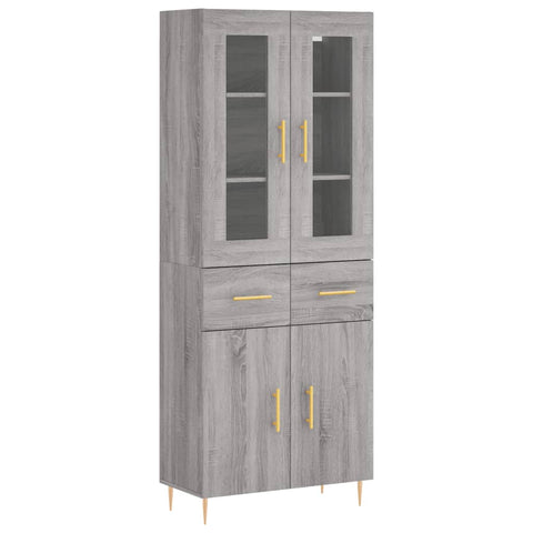 vidaXL Highboard Grau Sonoma 69,5x34x180 cm Holzwerkstoff