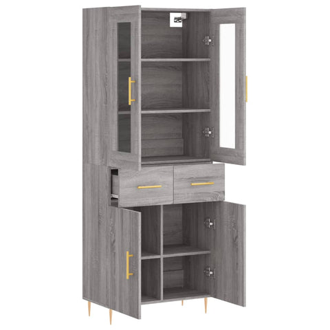 vidaXL Highboard Grau Sonoma 69,5x34x180 cm Holzwerkstoff