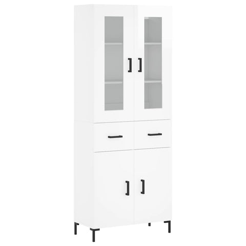 vidaXL Highboard Hochglanz-Weiß 69,5x34x180 cm Holzwerkstoff