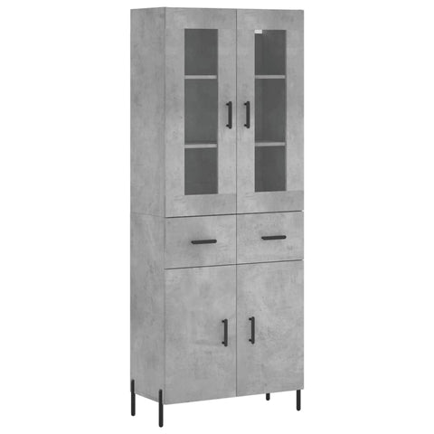 vidaXL Highboard Betongrau 69,5x34x180 cm Holzwerkstoff