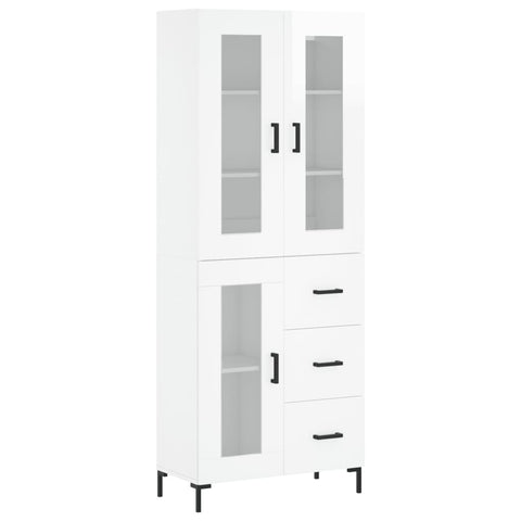 vidaXL Highboard Hochglanz-Weiß 69,5x34x180 cm Holzwerkstoff