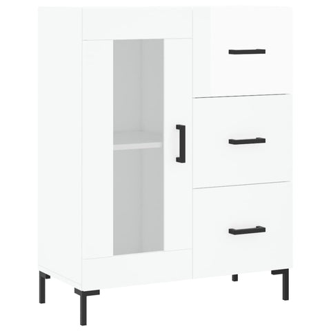 vidaXL Highboard Hochglanz-Weiß 69,5x34x180 cm Holzwerkstoff