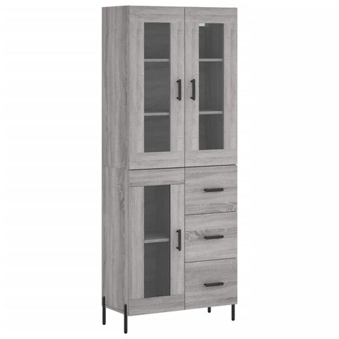 vidaXL Highboard Grau Sonoma 69,5x34x180 cm Holzwerkstoff