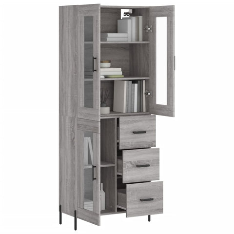 vidaXL Highboard Grau Sonoma 69,5x34x180 cm Holzwerkstoff