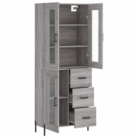 vidaXL Highboard Grau Sonoma 69,5x34x180 cm Holzwerkstoff