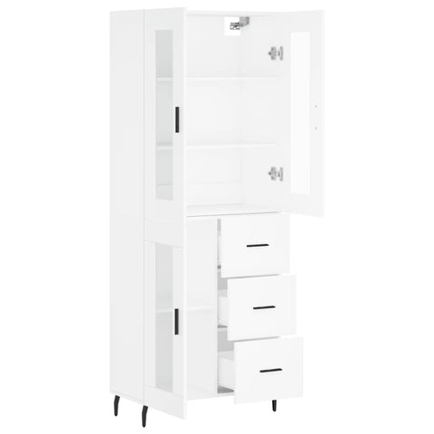 vidaXL Highboard Weiß 69,5x34x180 cm Holzwerkstoff