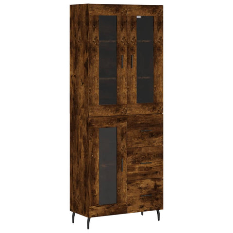 vidaXL Highboard Räuchereiche 69,5x34x180 cm Holzwerkstoff