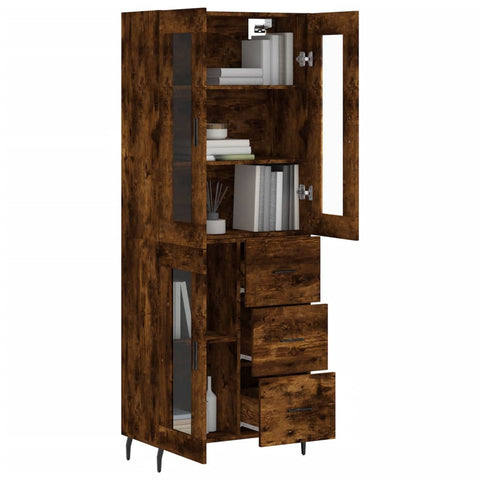 vidaXL Highboard Räuchereiche 69,5x34x180 cm Holzwerkstoff