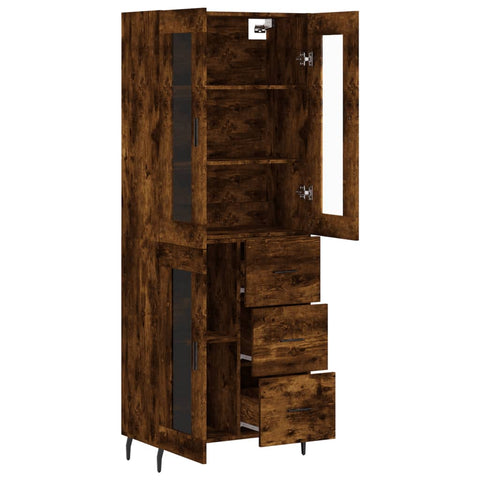 vidaXL Highboard Räuchereiche 69,5x34x180 cm Holzwerkstoff