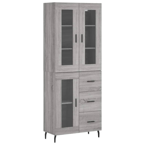 vidaXL Highboard Grau Sonoma 69,5x34x180 cm Holzwerkstoff