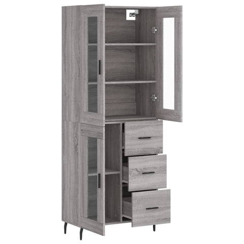 vidaXL Highboard Grau Sonoma 69,5x34x180 cm Holzwerkstoff