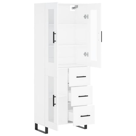 vidaXL Highboard Weiß 69,5x34x180 cm Holzwerkstoff