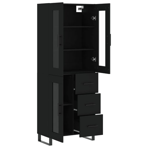 vidaXL Highboard Schwarz 69,5x34x180 cm Holzwerkstoff