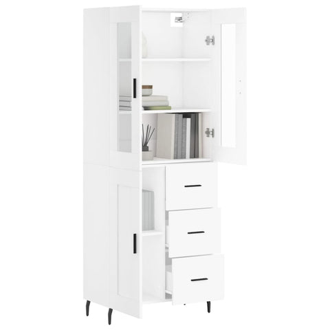 vidaXL Highboard Weiß 69,5x34x180 cm Holzwerkstoff