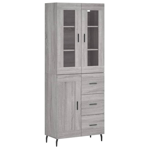 vidaXL Highboard Grau Sonoma 69,5x34x180 cm Holzwerkstoff